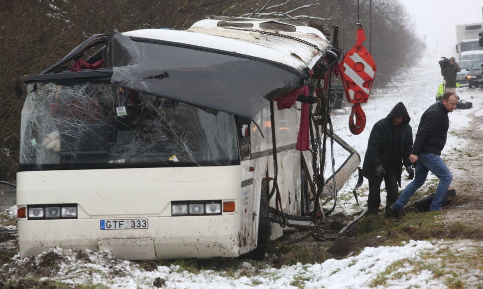 Autobuso avarija šalia Deltuvos