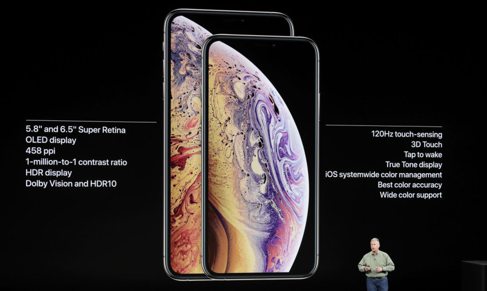 Naujieji telefonai „iPhone Xs“ ir „iPhone Xs Max“