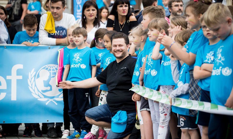 UNICEF vaikų bėgimo Kaune akimirka