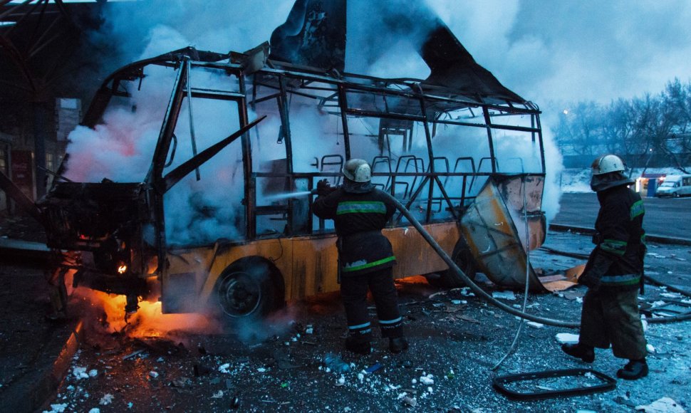 Donecke apšaudyta autobusų stotis