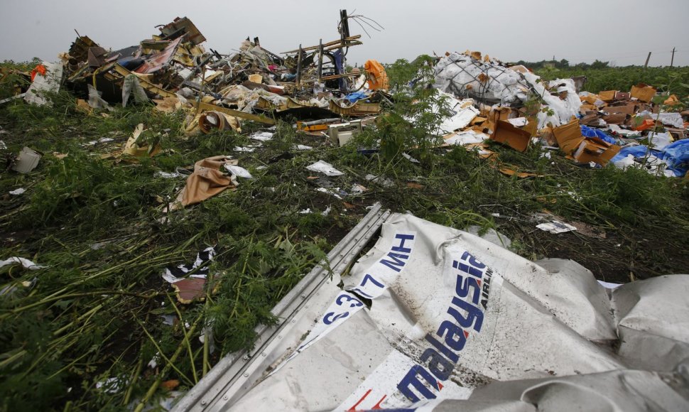 Malaizijos lėktuvo „Boeing 777“ katastrofos vietoje