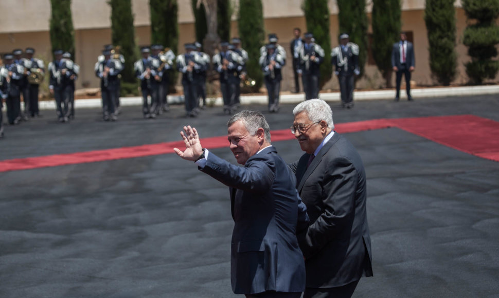Jordanijos karalius Abudllah II ir Palestinos prezidentas Mahmoudas Abbasas