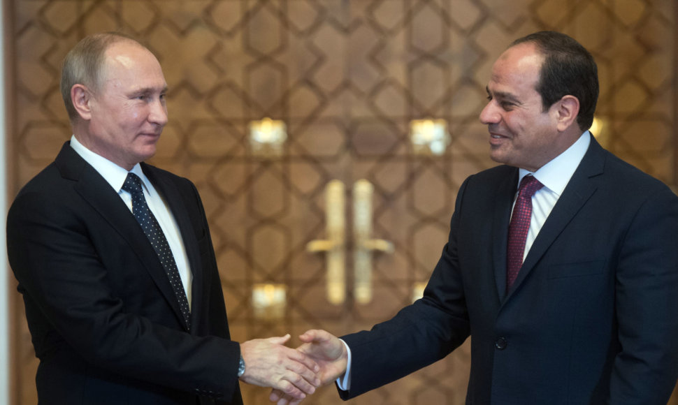 Vladimiras Putinas ir Abdel Fattahas al Sisi