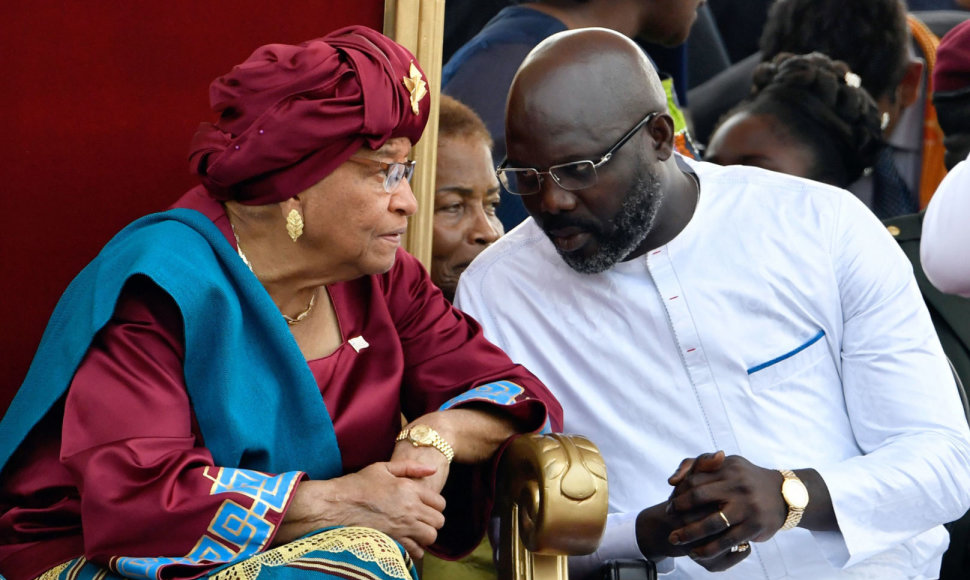 Ellen Johnson Sirleaf ir George'as Weah