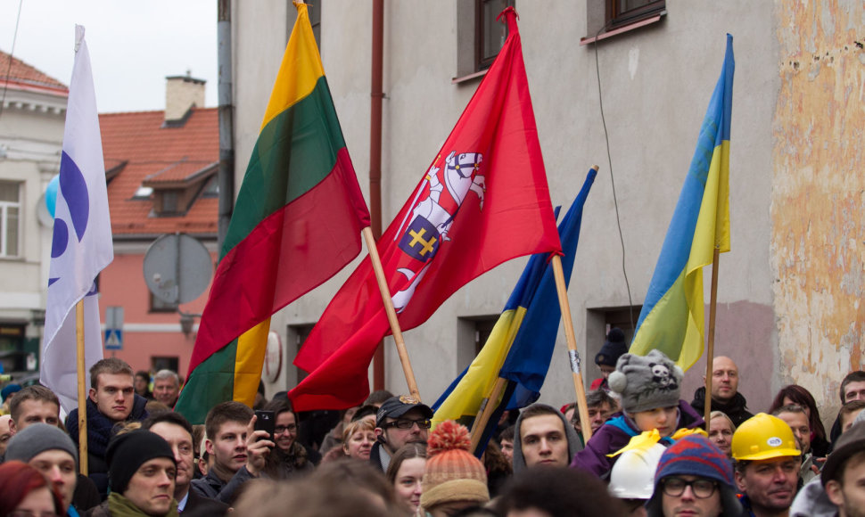 Užupio konstitucijos ukrainiečių kalba atidengimas 2014 m. vasarį