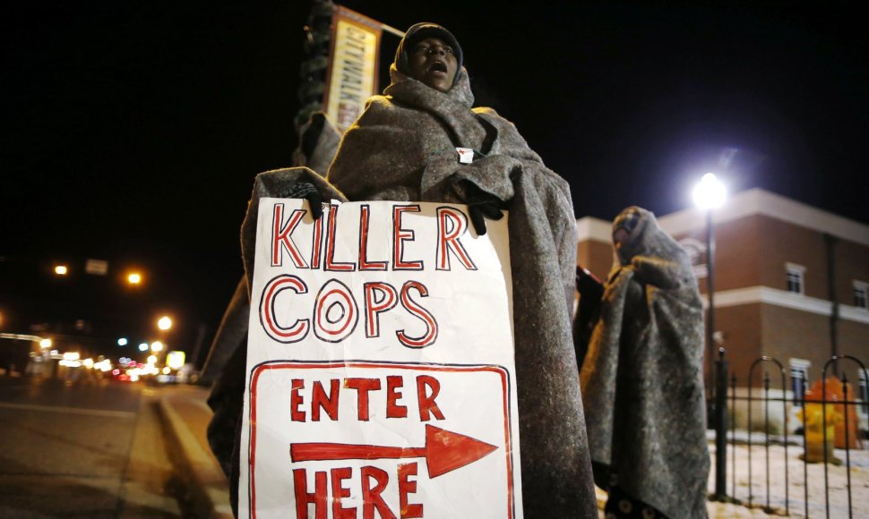 Protestuotojai Fergusone