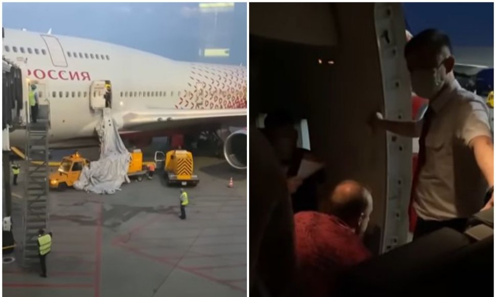 Į Turkiją skridęs keleivis atidarė avarines lėktuvo duris