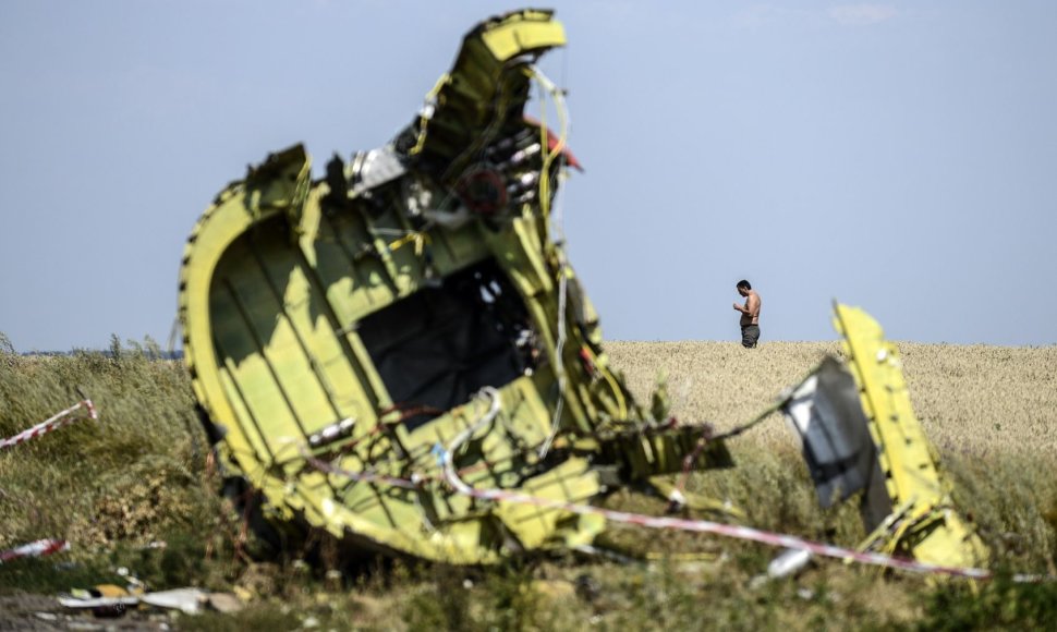 Numušto „Malaysia Airlines“ lėktuvo nuolaužos Donecke, Ukrainoje.
