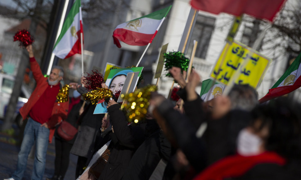 Iraniečiai protestuotojai Belgijoje