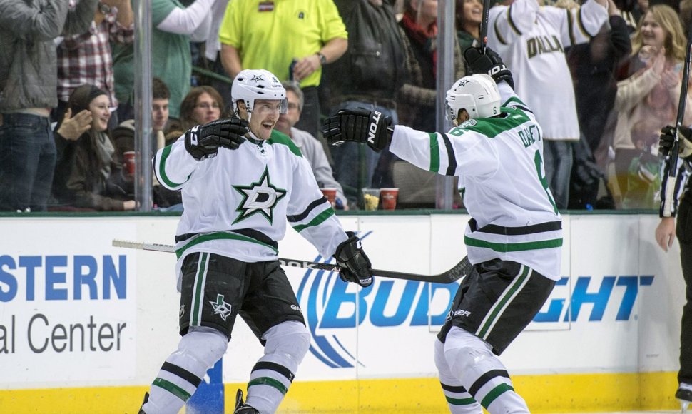 „Dallas Stars“ žaidėjų džiaugsmas