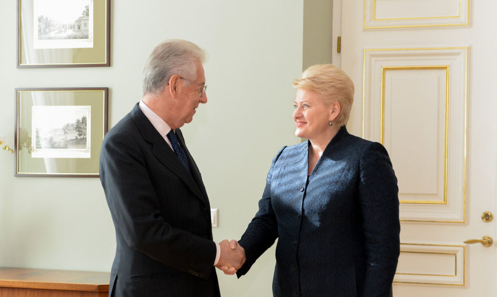 Dalia Grybauskaitė susitiko su buvusiu Italijos premjeru Mario Monti