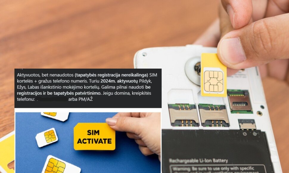Siūlo pirkti registruotas SIM