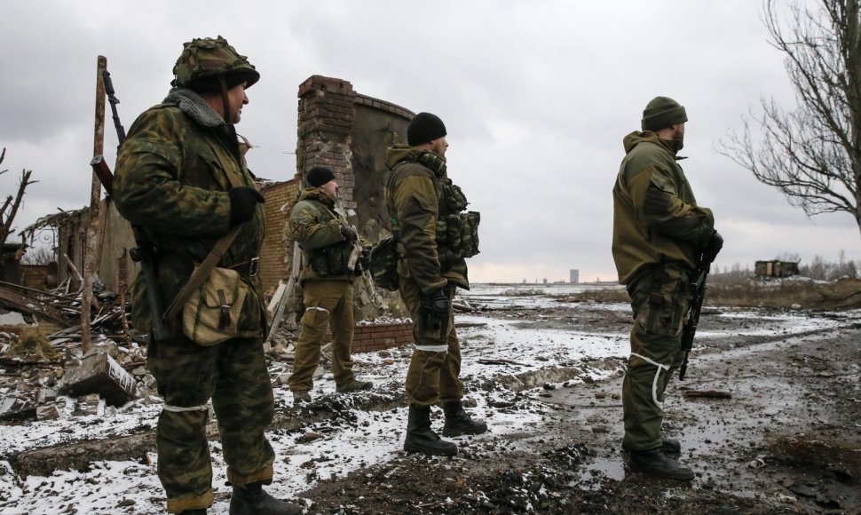 Rusijos teroristai prie  Vuhlehirsko miesto