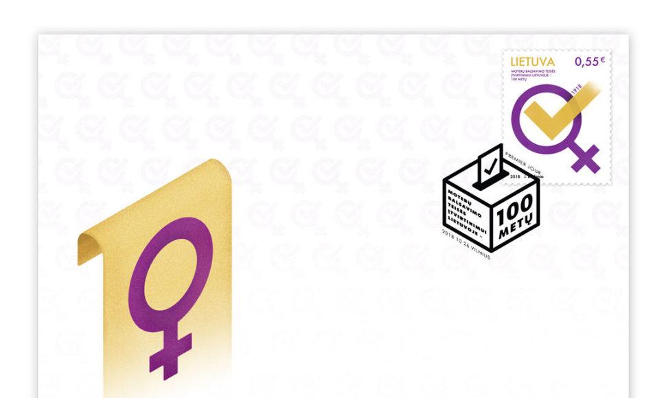 Išleidžiamas pašto ženklas, skirtas moterų balsavimo teisės įtvirtinimui
