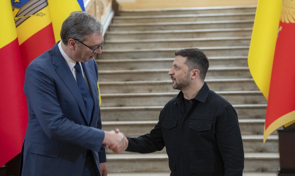 Aleksandaras Vučičius ir Volodymyras Zelenskis /  / AP