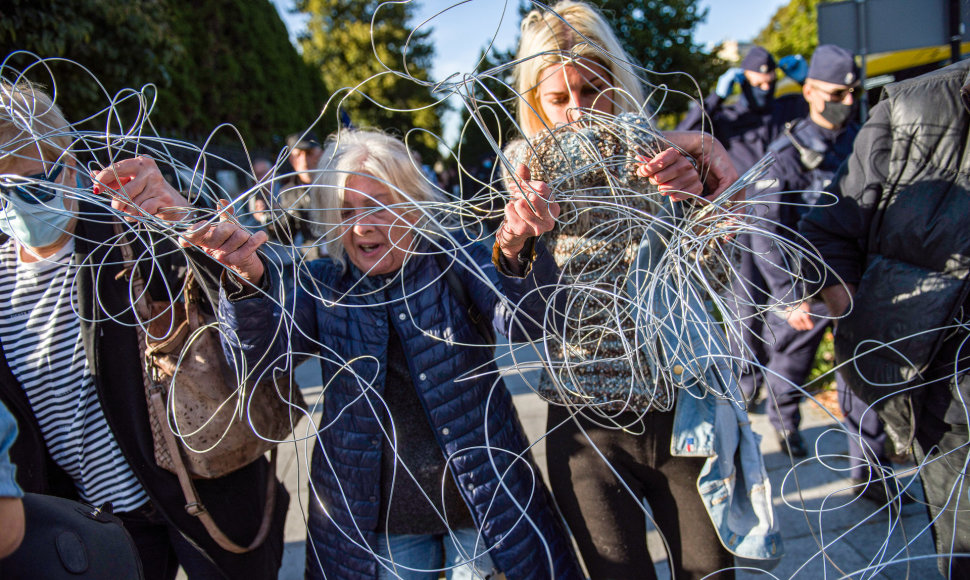 Aktyvistų protestas Varšuvoje 