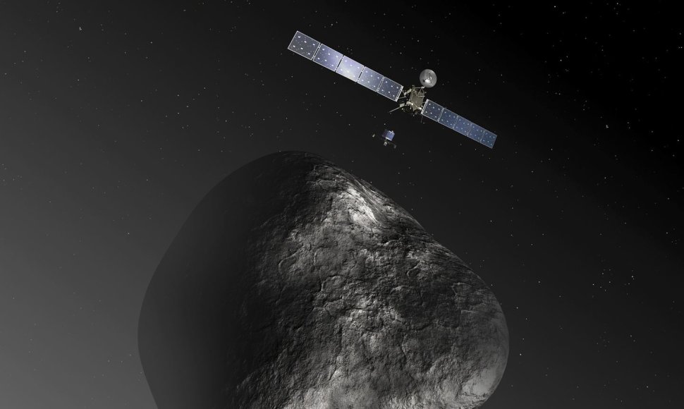 Zondas „Rosetta“ prie kometos menininko akimis