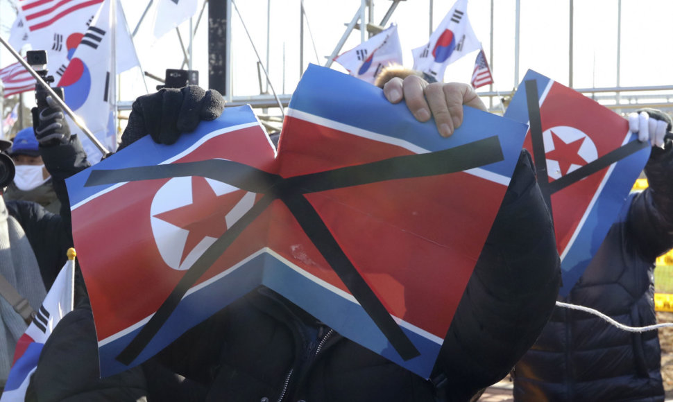 Pietų Korėjos protestuotojai