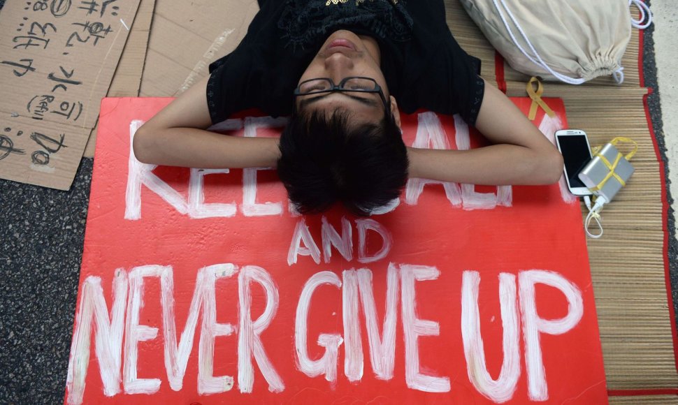 Protestuotojas Honkonge