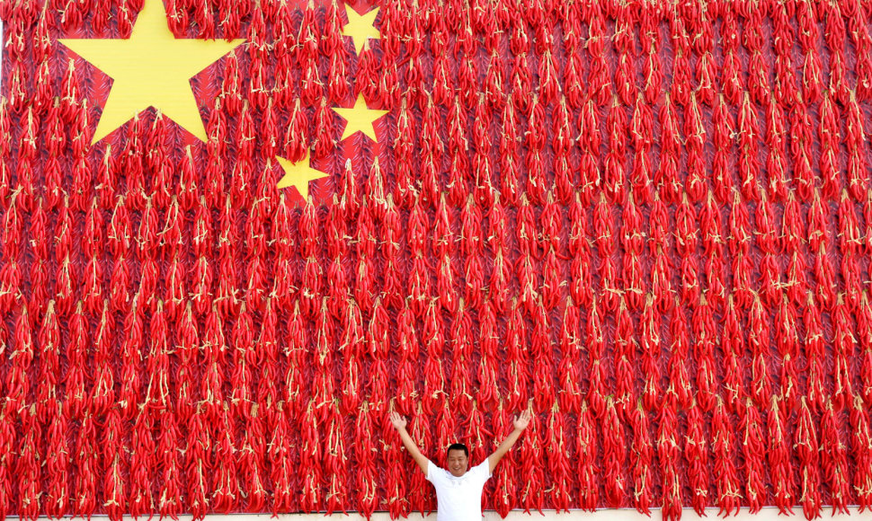 Kinijos vėliava iš aitriųjų pipirų