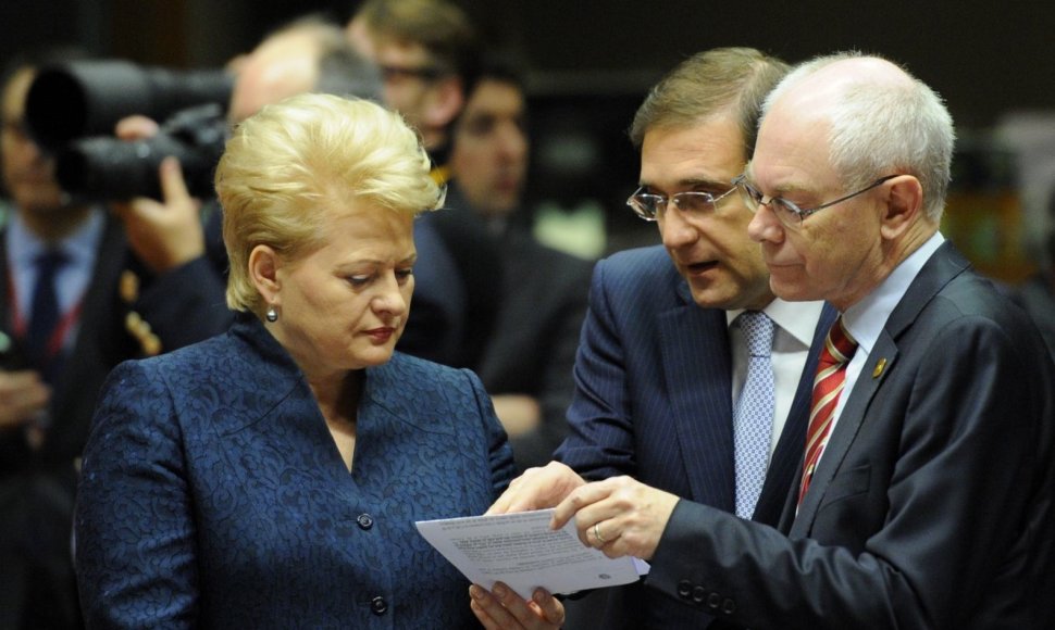 Dalia Grybauskaitė, Pedro Passos Coelho ir Hermanas van Rompuy