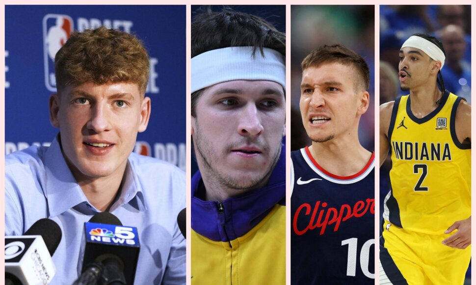 Kalbėdami apie Kasparą Jakučionį (kairėje) NBA apžvalgininkai paminėjo kelias pavardes.