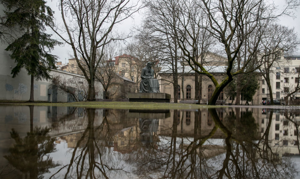 Apsemtas Žemaitės paminklas