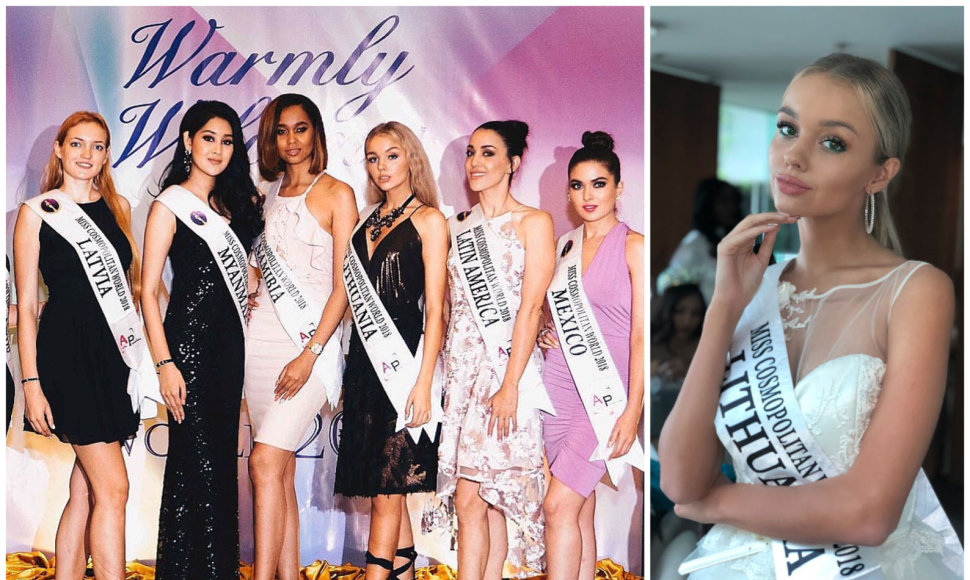 Brigita Gaižauskaitė su „Miss Cosmopolitan World 2018“ finalistėmis