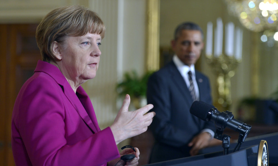 Angelos Merkel ir Baracko Obamos susitikimas Baltuosiuose rūmuose