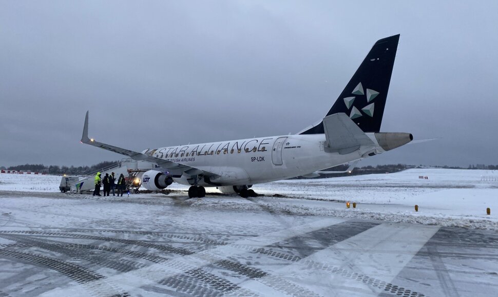 Nuslydęs Lenkijos oro linijų „LOT Polish Airlines“ lėktuvas