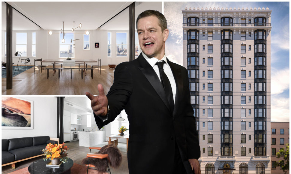 Mattas Damonas įsigijo brangiausią butą Brukline
