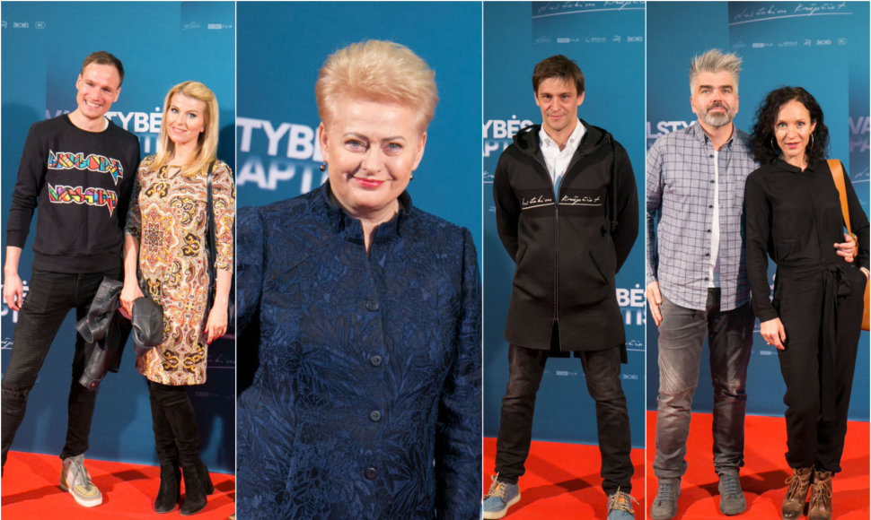 Algirdas Gataveckas ir Rūta Mikelkevičiūtė, prezidentė Dalia Grybauskaitė, Donatas UIvydas, Livija ir Marijus Gradauskai