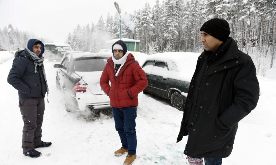 Migrantai iš Afganistano prie Rusijos-Suomijos pasienio