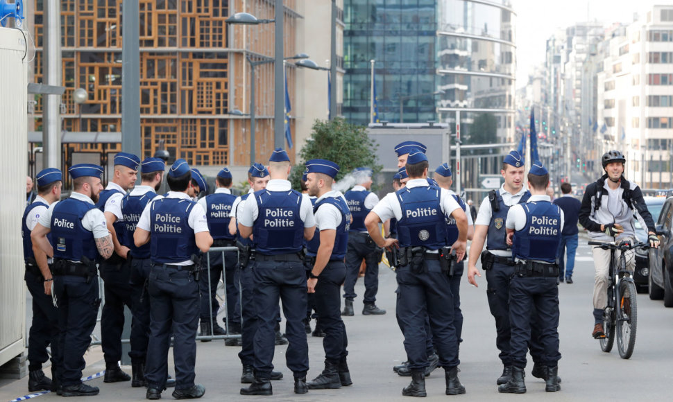 Policijos pareigūnai Briuselyje