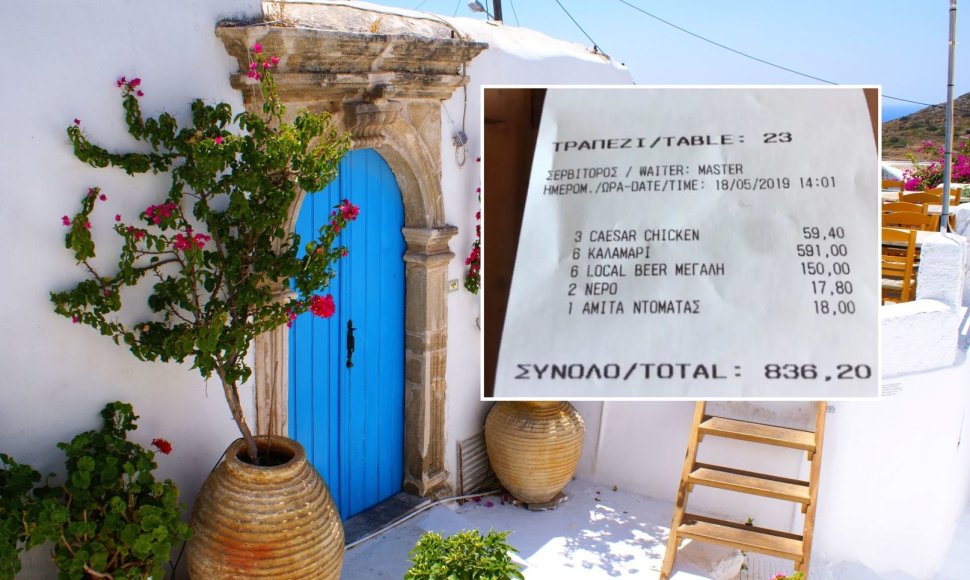 Iš neapdairių turistų pelnosi ir graikai: už kalmarus ir alų – 800 Eur sąskaita