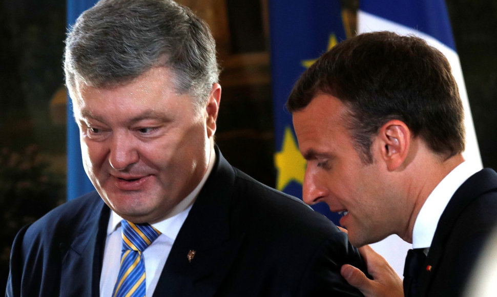 E.Macronas ir P.Porošenka Paryžiuje