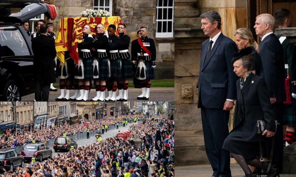 Elizabeth II karstas atgabentas į rūmus Škotijos sostinėje