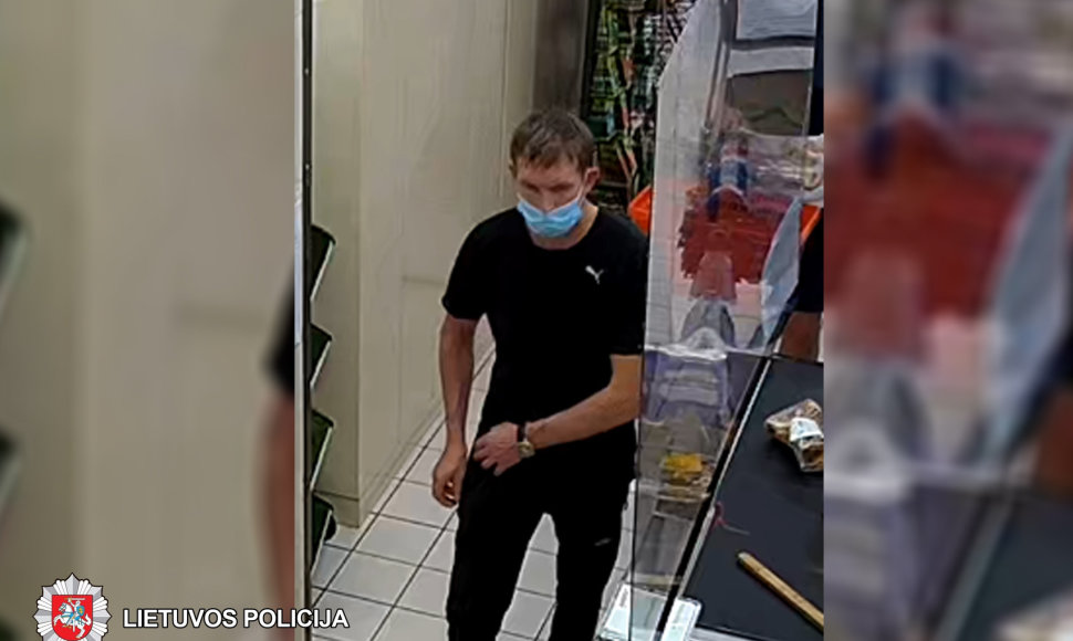 Panevėžyje užfiksuotas policijos ieškomas parduotuvės lankytojas