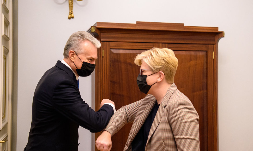 Gitanas Nausėda susitiko su kandidate į ministres pirmininkes Ingrida Šimonyte