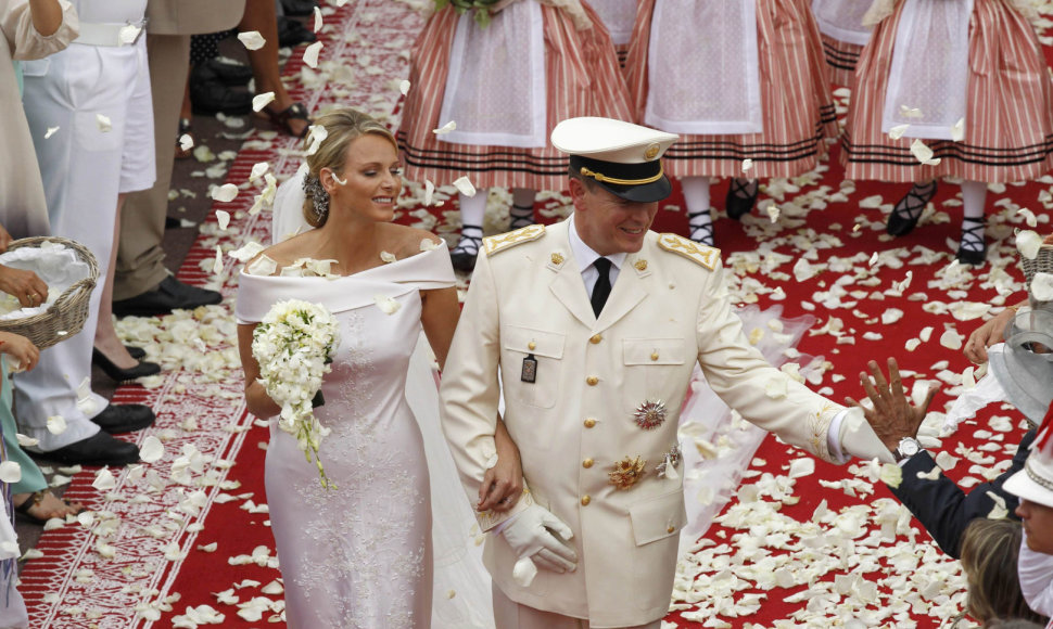 Monako princesė Charlene ir princas Albertas II (2011 m.)