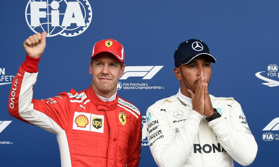„Formulės 1“ kvalifikacijoje Belgijos Spa trasoje dominavo L.Hamiltonas ir S.Vettelis