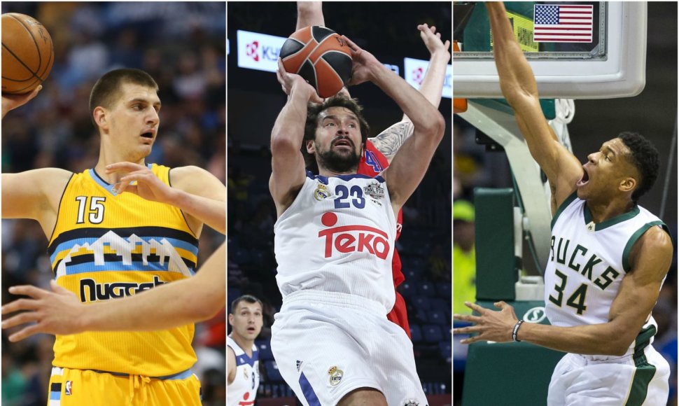 Nikola Jokičius, Sergio Llullas ir Giannis Antetokounmpo