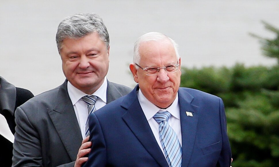 Petro Porošenka ir Reuvenas Rivlinas Ukrainoje