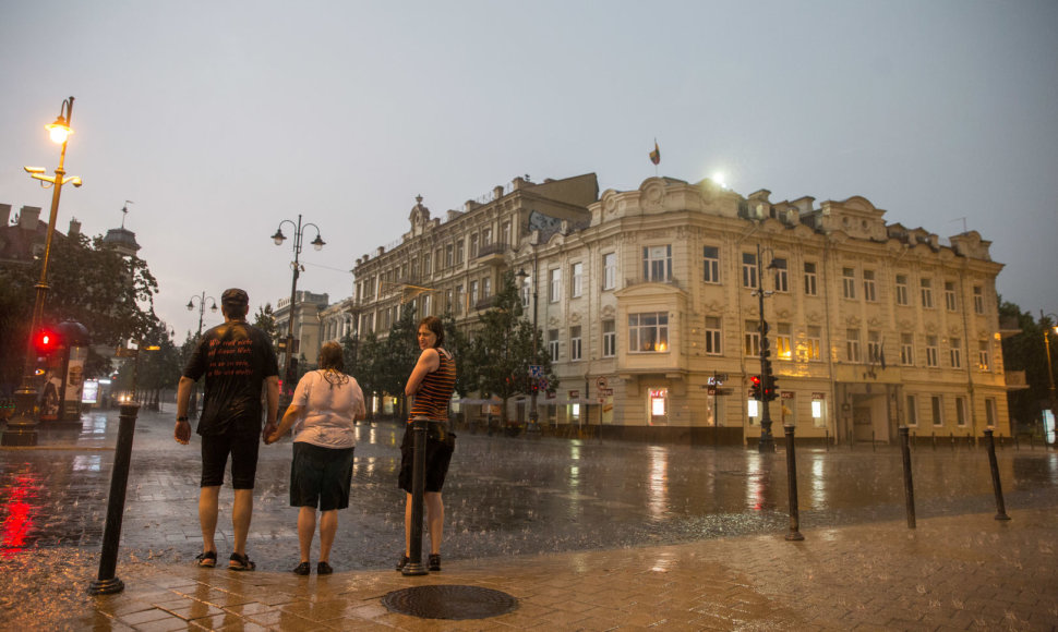 Stiprus lietus Vilniuje