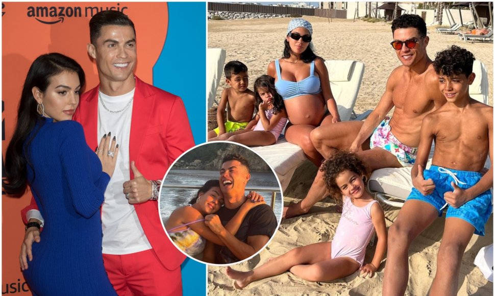 Cristiano Ronaldo su Georgina ir visa šeima