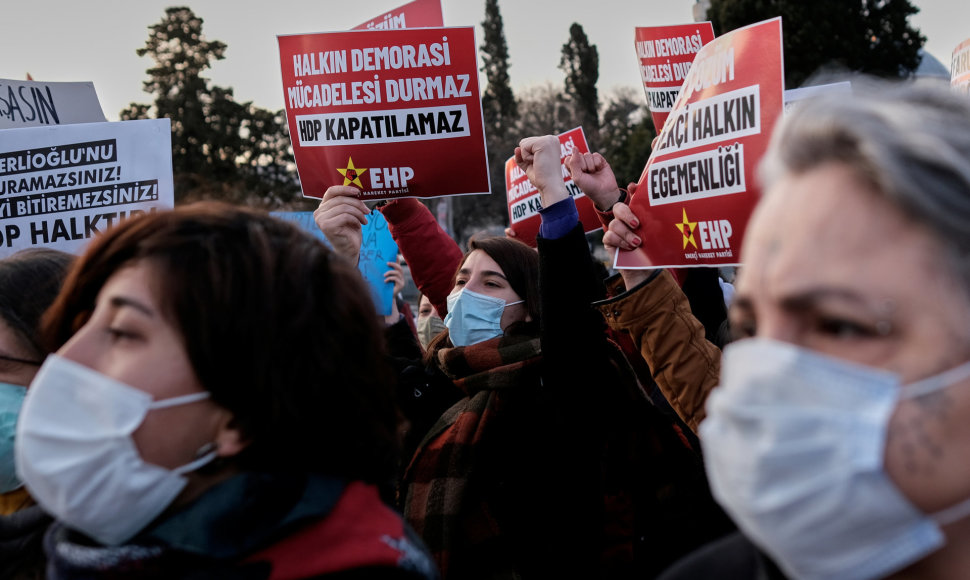 HDP palaikantys protestuotojai