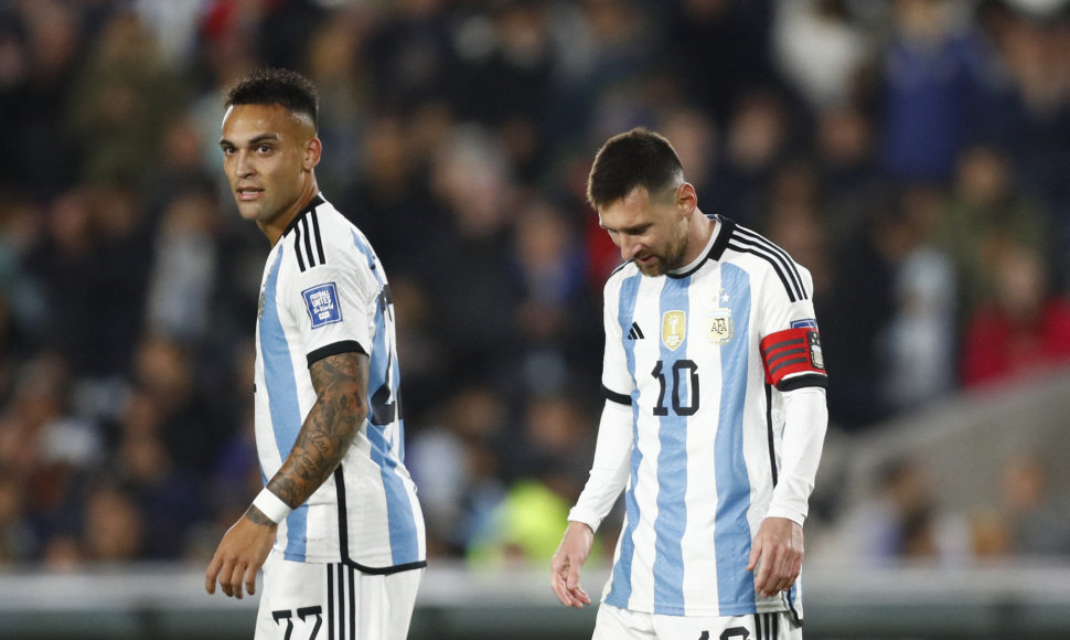 Lautaro Martinezas ir Lionelis Messi