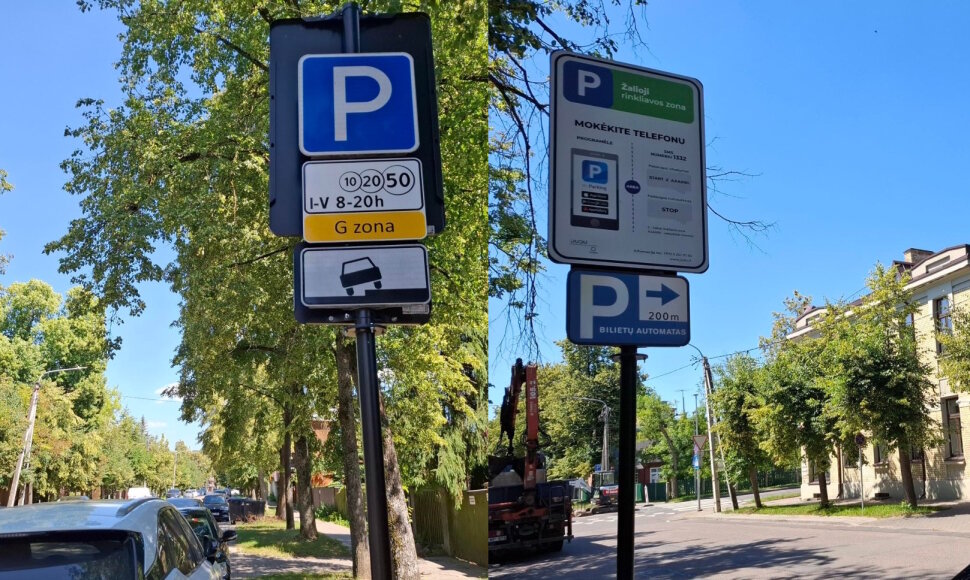 Dviprasmi&scaron;kas parkavimo žymėjimas Vilniuje