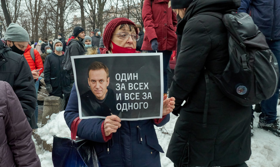 Aleksejaus Navalno rėmėja Maskvoje