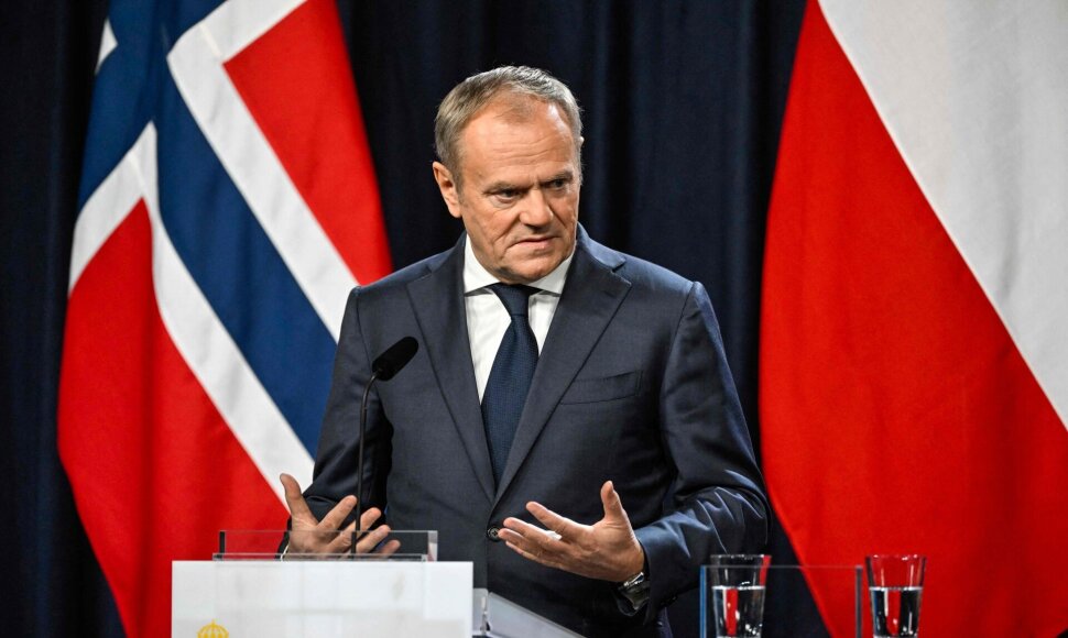 Lenkijos ministras pirmininkas Donaldas Tuskas / HENRIK MONTGOMERY / AFP